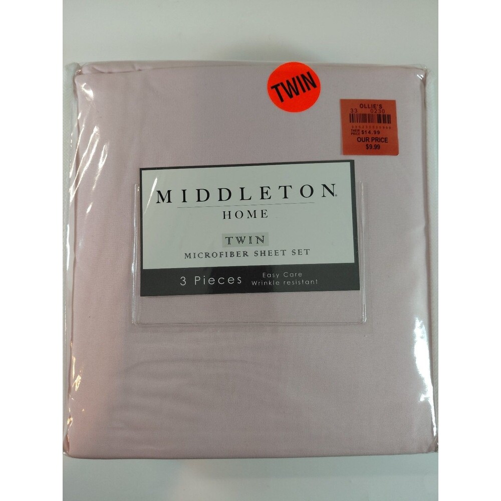 Middleton Home Twin Microfiber Sheet Set 3-Piece Easy Care Wrinkle Resistant